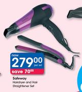 Safeway Hairdryer & Hair Straightener Set-Per Set