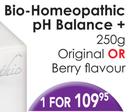 Bio-Homeopathic pH Balance + 250g Original Or Berry Flavour-1 Pack