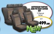 Autogear Tartan And PU Seat Cover Set SA71