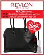 Revlon Handbag Plus Black Megalash Lengthening Mascara Plus Color Stay Gold Standard Top Coat