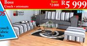 Boss 3 Piece Couch + Ottomans