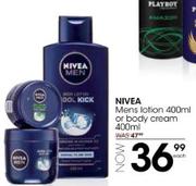 Nivea Mens Lotion 400ml Or Body Cream 400ml-Each