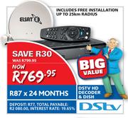 Elsat Dstv HD Decoder & Dish