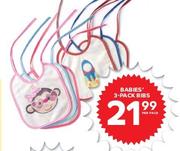 Babies 3 Pack Bibs-Per Pack