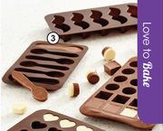 Love To Bake Moustache Or Square & Round Chocolate Moulds-Each