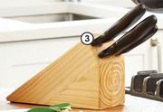 Clicks 4-Piece Knife Set In Wooden Block