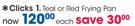 Clicks Teal Or Red Frying Pan-Each