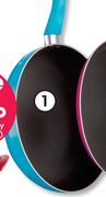 Clicks Teal Or Red Frying Pan-Each