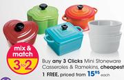 Clicks Mini Stoneware Casseroles & Ramekins-Each