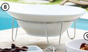 Clicks Porcelain White Bowl In Stand