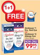 Similasan 1 Dry, Red Eye Or Similasan 2 Allergy Eye Drops-10ml