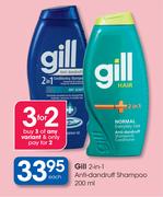 Gill 2-In-1 Anti-Dandruff Shampoo-200ml Each