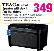 Teac Bluetooth Speaker With Aux In And Handsfree