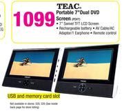 TEAC Portable 7" Dual DVD Screen PDV7
