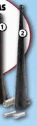 Autogear Aluminium Antennas 120mm Black AE61