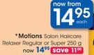 Motions Salon Haircare Relaxer Regular Or Super-250g Each