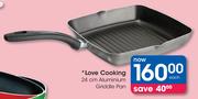 Love Cooking 24cm Aluminium Griddle Pan