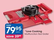  Love Cooking Multifunction Red Grater
