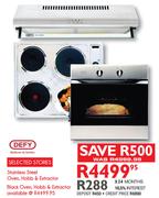 Defy Stainless Steel Oven, Hobb & Extractor