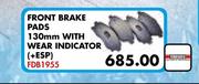 Midas Gold Front Brake Pads 130mm With Wear Indicator (+ESP) FDB1955