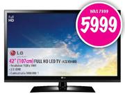 LG 42"(107cm) Full HD LED TV(42LV3400)
