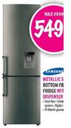 Samsung Metallic Silver Bottom Freezer/Fridge with Water Dispenser(RL40WGTH)