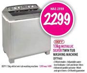Defy Metallic Silver Twin Tub Washing Machine-13kg(DTT165)