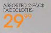 Assorted 2-Pack Faceclothes-Each