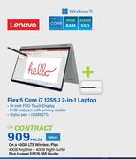 Lenovo Flex 5 Core i7 1255U 2 In 1 Laptop-On A 40GB LTE Wireless Plan