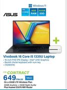 Asus Vivobook 16 Core i5 1335U Laptop-On A 20GB LTE Wireless Plan