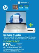 HP 15s Ryzen 7 Laptop-On A 20GB LTE Wireless Plan