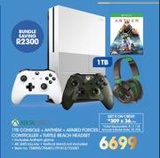 Xbox One S 1TB Console + Anthem + Armed Forces Controller + Turtle Beach Headset