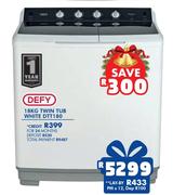Defy 18Kg Twin Tub White DTT180