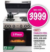 Defy Stainless Steel Undercounter Oven,Hob and Cookerhood(3 Piece)-600mm