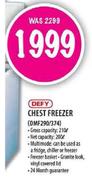 Defy Chest Freezer Gross Capacity -210L and Net Capacity-200L
