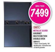 Defy Mettalic Silver Gourmet Multifunction Double oven 93L-710mm