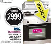 Kic Stainless Steel Undercounter Oven,Hob and Cookerhood(3Piece)