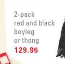 Shelley 2 Pack Red And Black Boyleg Or Thong