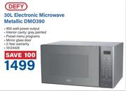 Defy 30L Electronic Microwave Metallic DMO390