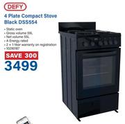 Defy 4 Plate Compact Stove Black DSS554