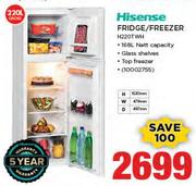 Hisense 220Ltr Fridge/Freezer H220TWH