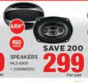 Sansui 6 x 9" 450 Watts Speakers MLS 6905-Per Pair