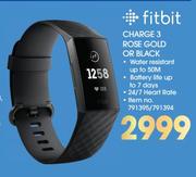 Fitbit Charge 3 Rose Gold Or Black