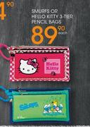 Smurfs Or Hello Kitty 3-Tier Pencil Bags Each