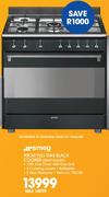 Smeg 90cm Full Gas Black Cooker SSA91GGA9