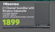 Hisense 2.1 Channel Soundbar With Wireless Subwoofer