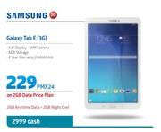 Samsung Galaxy Tab E 3G-On 2GB Data Price Plan