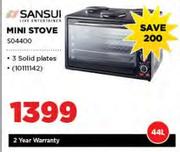 Sansui 44Ltr Mini Stove 3 Solid Plates S04400