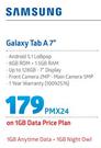 Samsung Galaxy Tab A 7"-On 1GB Data Price Plan