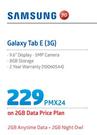 Samsung Galaxy Tab E 3G-On 2GB Data Price Plan
